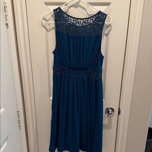 Anthropologie Blue Lace Midi Dress